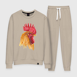 Костюм хлопковый женский Золотой петух, цвет: миндальный