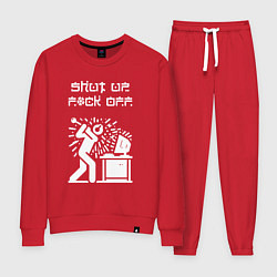 Костюм хлопковый женский Осторожно злой геймер - нецензурная лексика, цвет: красный