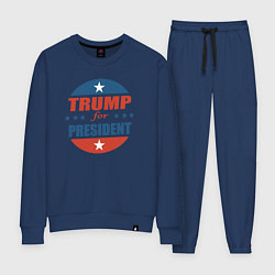 Костюм хлопковый женский Трампа в президенты, цвет: тёмно-синий