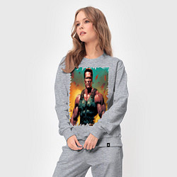 Костюм хлопковый женский Арнольд Шварценеггер арни, цвет: меланж — фото 2