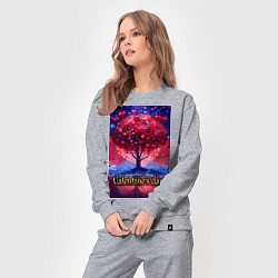 Костюм хлопковый женский Дерево любви, цвет: меланж — фото 2