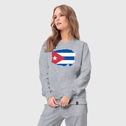 Костюм хлопковый женский Флаг Кубы, цвет: меланж — фото 2