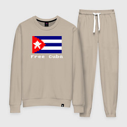 Костюм хлопковый женский Free Cuba, цвет: миндальный