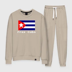 Костюм хлопковый женский Free Cuba, цвет: миндальный