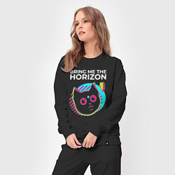 Костюм хлопковый женский Bring Me the Horizon rock star cat, цвет: черный — фото 2