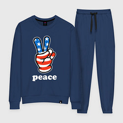 Костюм хлопковый женский USA peace, цвет: тёмно-синий