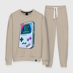 Костюм хлопковый женский Гейм бой - тетрис, цвет: миндальный