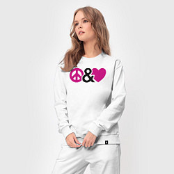 Костюм хлопковый женский Peace and love, цвет: белый — фото 2