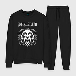 Костюм хлопковый женский Burzum rock panda, цвет: черный