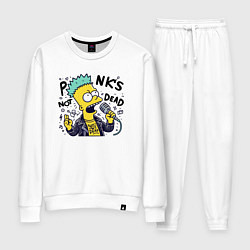 Костюм хлопковый женский Bart Simpson - punks not dead, цвет: белый
