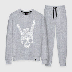Костюм хлопковый женский Metal skull direction, цвет: меланж