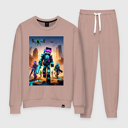 Костюм хлопковый женский Minecraft - cyberpunk ai art fantasy, цвет: пыльно-розовый