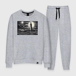 Костюм хлопковый женский Маяк в графике, цвет: меланж