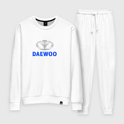 Костюм хлопковый женский Daewoo sport auto logo, цвет: белый