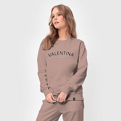 Костюм хлопковый женский Valentina never alone - motto, цвет: пыльно-розовый — фото 2