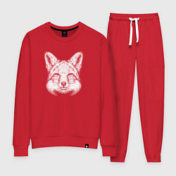 Костюм хлопковый женский Голова лисицы, цвет: красный