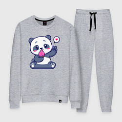 Костюм хлопковый женский Ice cream panda, цвет: меланж