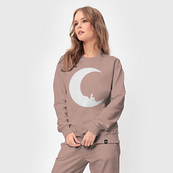 Костюм хлопковый женский Мальчик на Луне, цвет: пыльно-розовый — фото 2