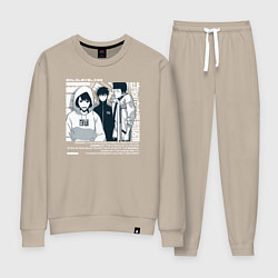 Костюм хлопковый женский Solo leveling Another raid white, цвет: миндальный