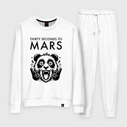 Костюм хлопковый женский Thirty Seconds to Mars - rock panda, цвет: белый