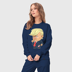 Костюм хлопковый женский Мистер Трамп, цвет: тёмно-синий — фото 2