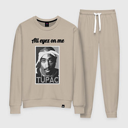 Костюм хлопковый женский 2pac Art All eayz on me, цвет: миндальный