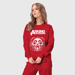 Костюм хлопковый женский Asking Alexandria rock panda, цвет: красный — фото 2