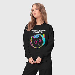 Костюм хлопковый женский Twenty One Pilots rock star cat, цвет: черный — фото 2