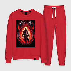 Костюм хлопковый женский Assassins creed свозь пламя, цвет: красный