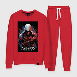 Костюм хлопковый женский Assassins creed красные пятна, цвет: красный