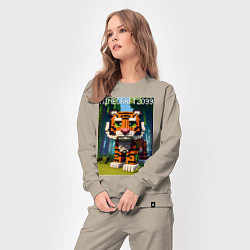 Костюм хлопковый женский Funny tiger cub - Minecraft, цвет: миндальный — фото 2