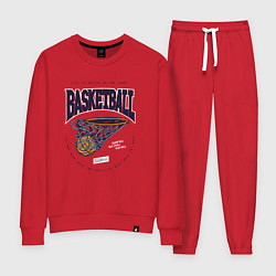Костюм хлопковый женский Баскетбол Калифорния, цвет: красный