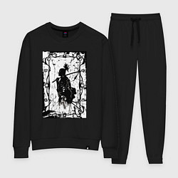 Костюм хлопковый женский Воин с катаной, цвет: черный