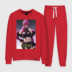 Костюм хлопковый женский Akali Kda League Of Legends, цвет: красный