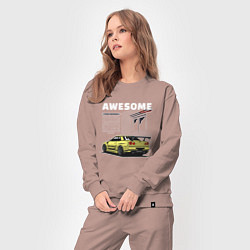 Костюм хлопковый женский Невероятный nissan skyline, цвет: пыльно-розовый — фото 2