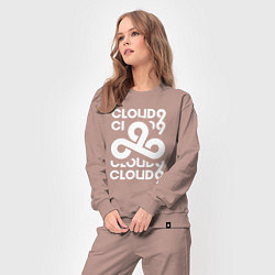 Костюм хлопковый женский Cloud9 - in logo, цвет: пыльно-розовый — фото 2