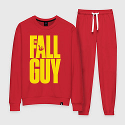 Костюм хлопковый женский The fall guy logo, цвет: красный