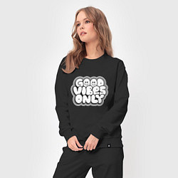 Костюм хлопковый женский Goof vibes black, цвет: черный — фото 2