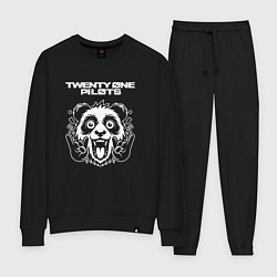 Костюм хлопковый женский Twenty One Pilots rock panda, цвет: черный