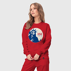 Костюм хлопковый женский Liberty USA, цвет: красный — фото 2