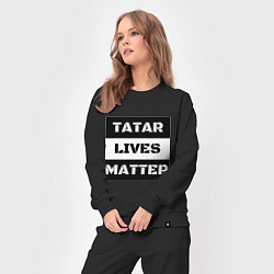 Костюм хлопковый женский Tatar lives matter, цвет: черный — фото 2