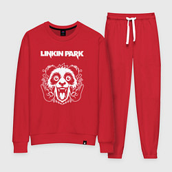 Костюм хлопковый женский Linkin Park rock panda, цвет: красный