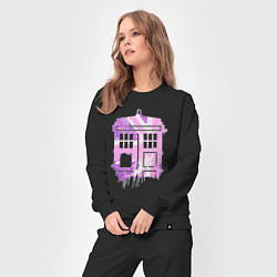 Костюм хлопковый женский Pink tardis, цвет: черный — фото 2