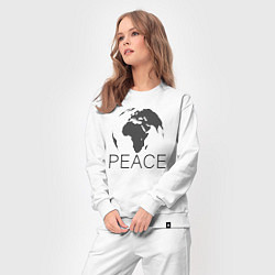 Костюм хлопковый женский Peace the world, цвет: белый — фото 2