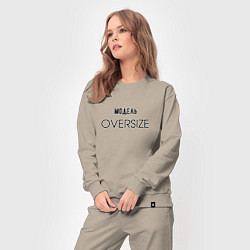 Костюм хлопковый женский Модель oversize, цвет: миндальный — фото 2