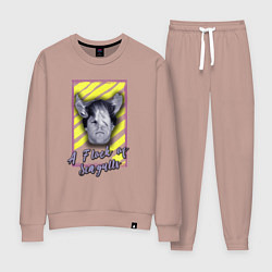 Костюм хлопковый женский A flock of seagulls band, цвет: пыльно-розовый