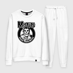Костюм хлопковый женский Misfits want your skull, цвет: белый