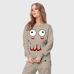 Костюм хлопковый женский John Zoidberg Face, цвет: миндальный — фото 2