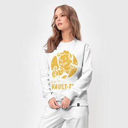 Костюм хлопковый женский Vault boy like print, цвет: белый — фото 2