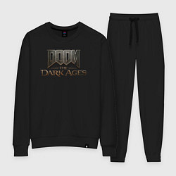 Костюм хлопковый женский Doom the dark ages logo, цвет: черный